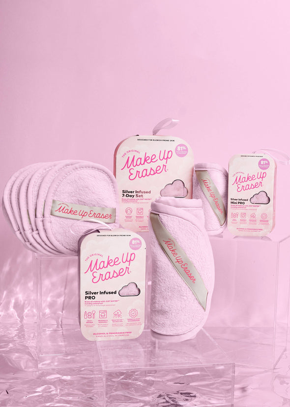 7-Day Set - Make Up Eraser - Silver Infused Pink