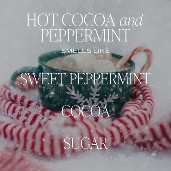 Hot Cocoa and Peppermint 11 oz Soy Candle - Holiday Decor