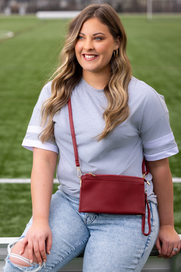 Abby 3-in-1 Handbag - Burgundy