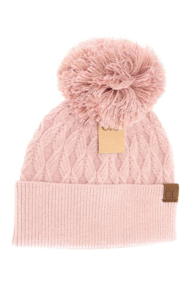 Lurex Knit Beanie - Pink