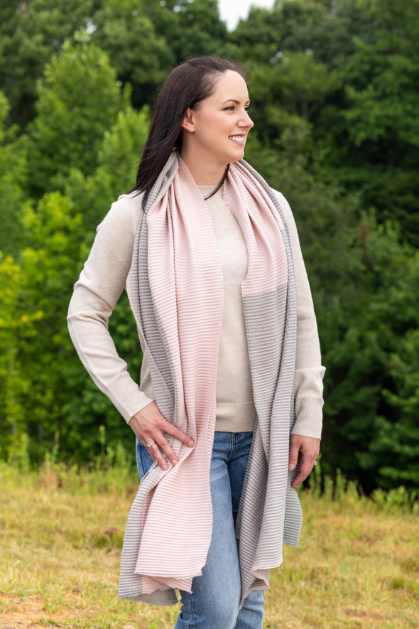 Scarf - Pink / Gray