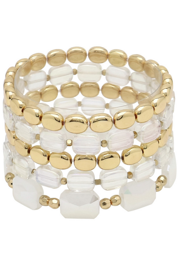 Radiant Beaded Bracelet - White