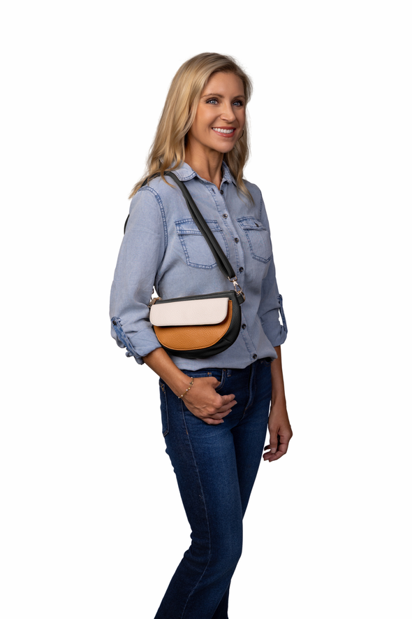 Ivy 4-in-1 Bag - Black / Tan / Ivory