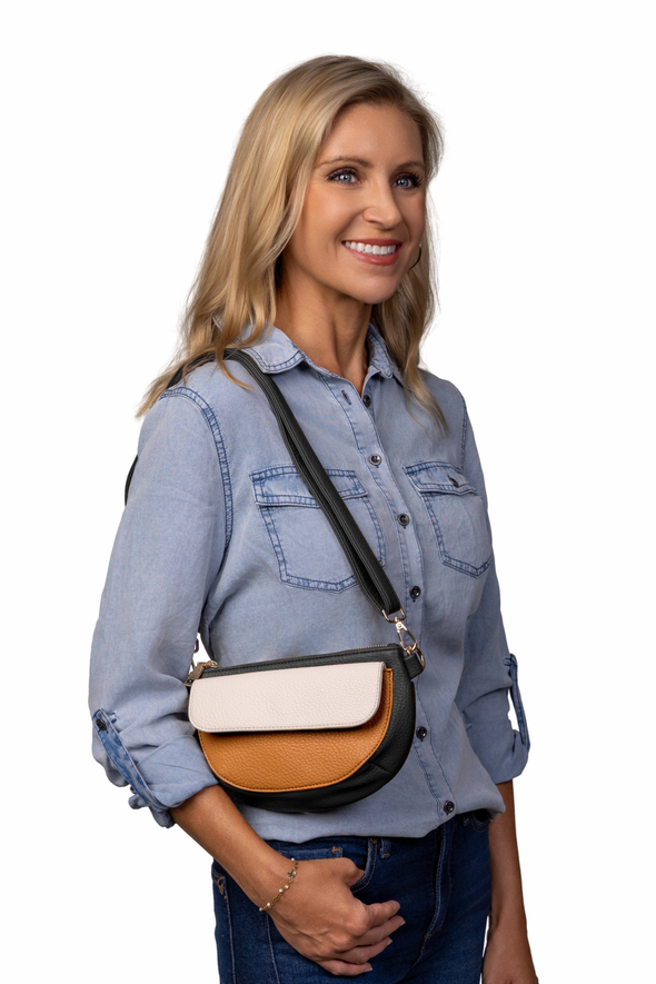 Ivy 4-in-1 Bag - Black / Tan / Ivory