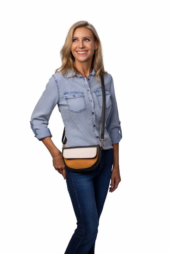 Ivy 4-in-1 Bag - Black / Tan / Ivory