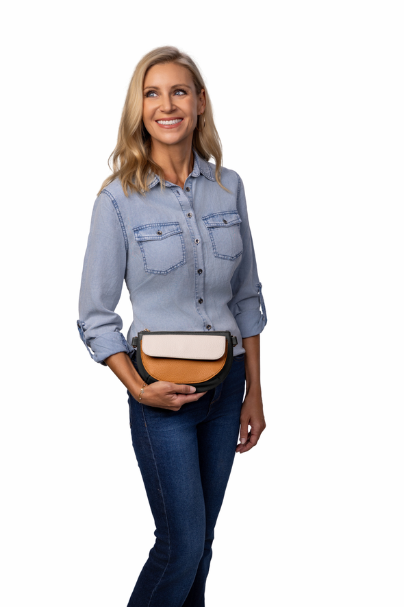 Ivy 4-in-1 Bag - Black / Tan / Ivory