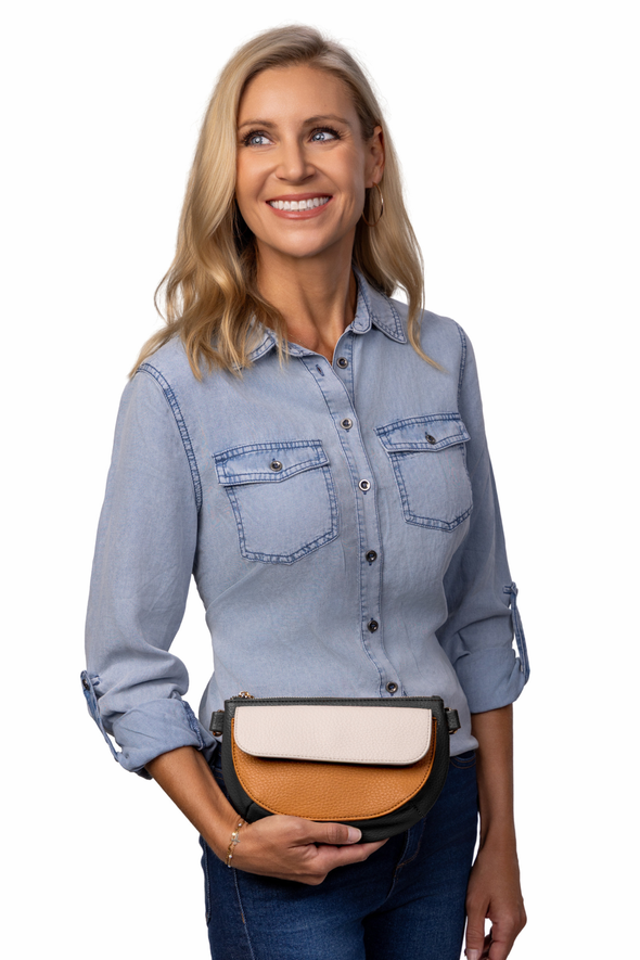 Ivy 4-in-1 Bag - Black / Tan / Ivory