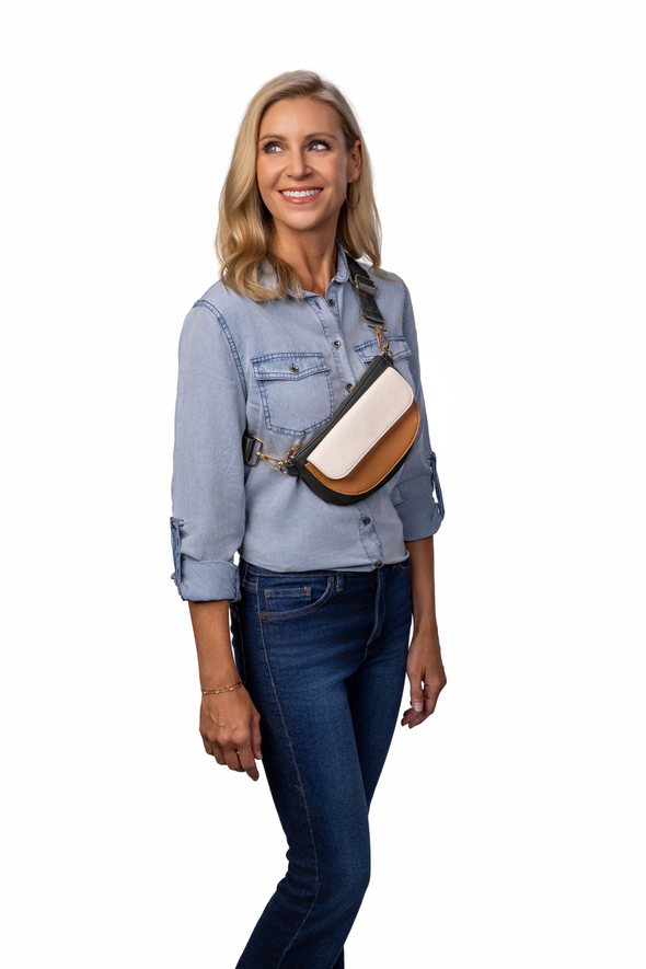 Ivy 4-in-1 Bag - Black / Tan / Ivory