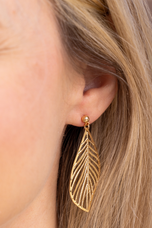 Leaf Earrings - Gold