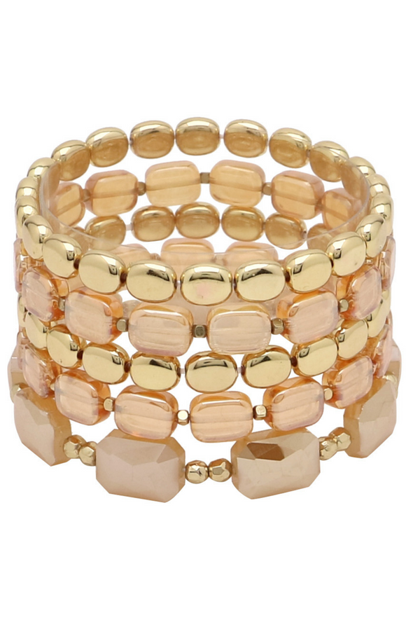 Radiant Beaded Bracelet - Peach