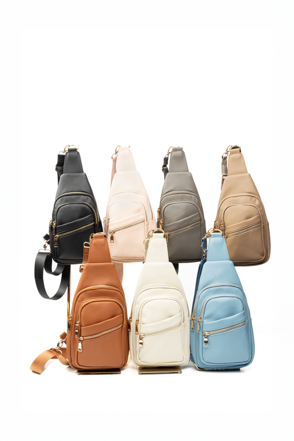 Leah Vegan Leather Sling Bag - Stone