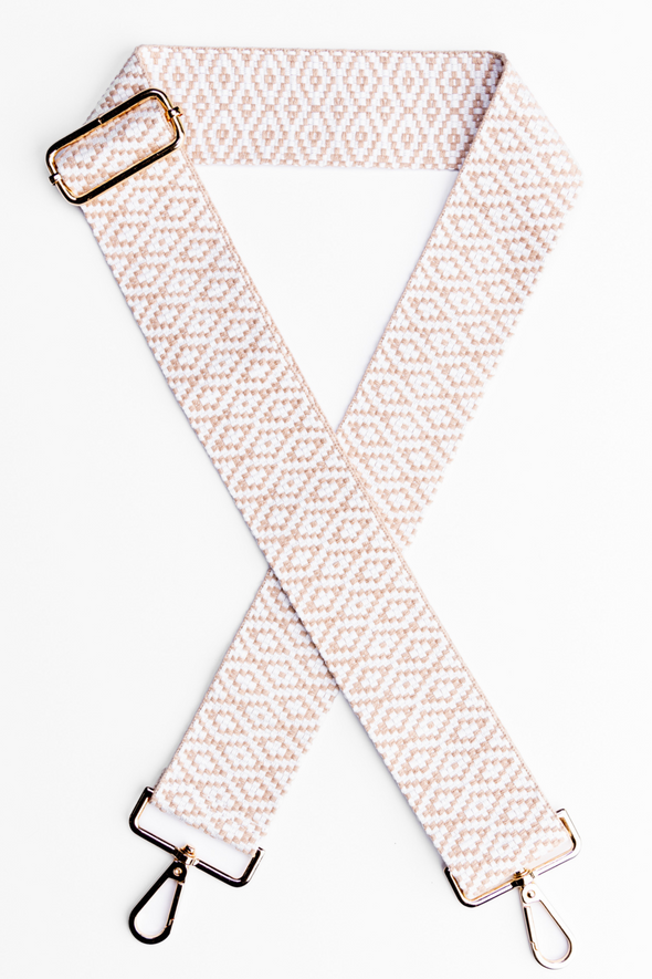 Bag Strap - White/Khaki
