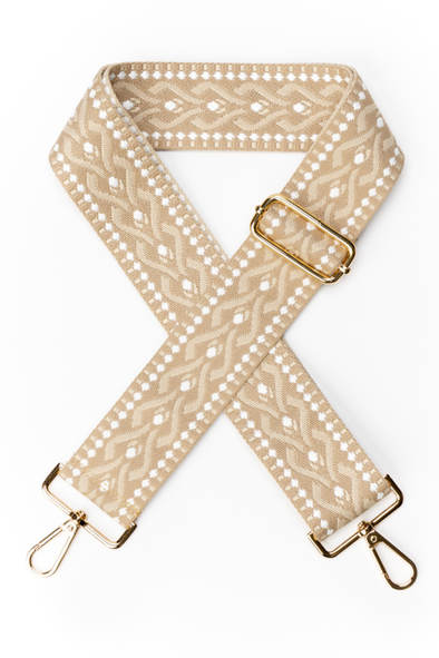 Bag Strap - Taupe / Beige / White