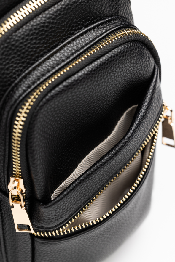 Leah Vegan Leather Sling Bag - Stone