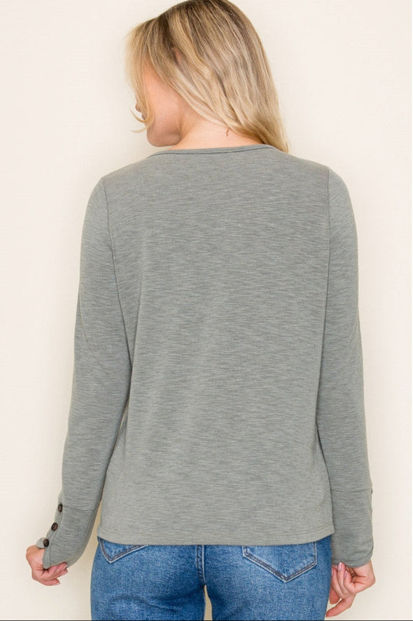 Long Sleeve Shirt with Button Detail