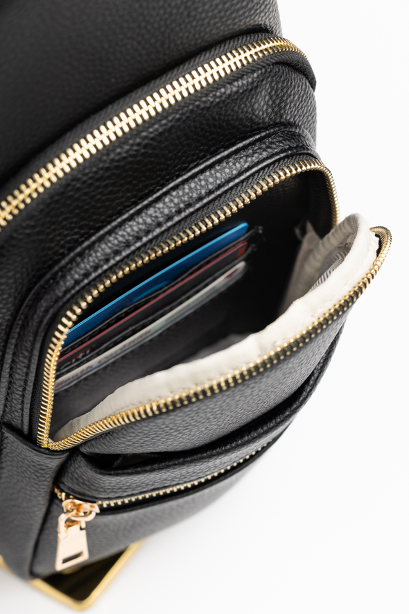 Leah Vegan Leather Sling Bag - Stone