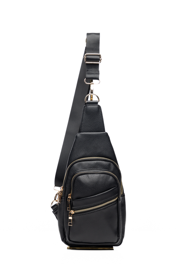 Leah Vegan Leather Sling Bag - Gray