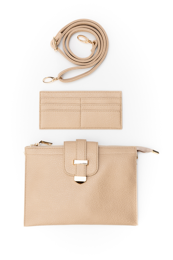 Parker Handbag with Card Wallet - Light Taupe