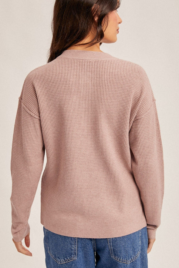 Waffle Sweater Knit - Mauve