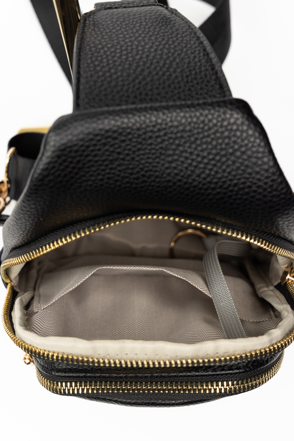 Leah Vegan Leather Sling Bag - Blue