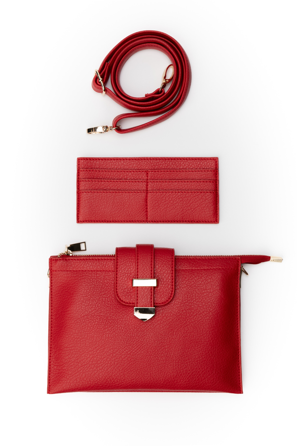 Parker Handbag with Card Wallet - Red