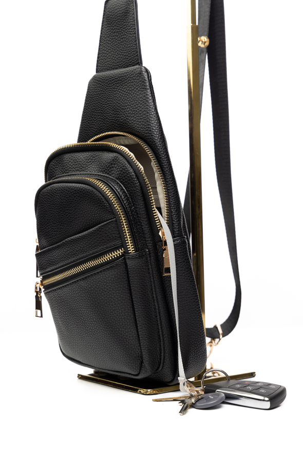 Leah Vegan Leather Sling Bag - Tan