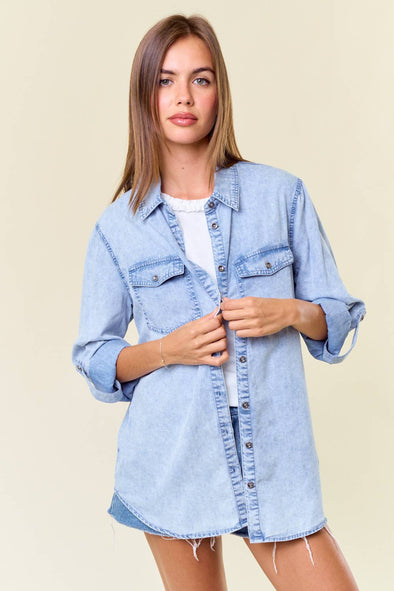 Chambray Shirt - Washed Denim