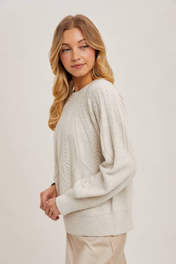 Cable Knit Sweater - Oatmeal