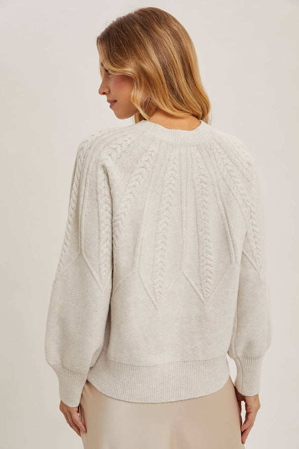 Cable Knit Sweater - Oatmeal