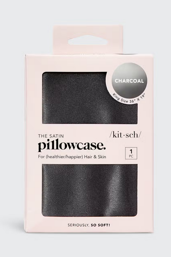 King Satin Pillowcase - Charcoal