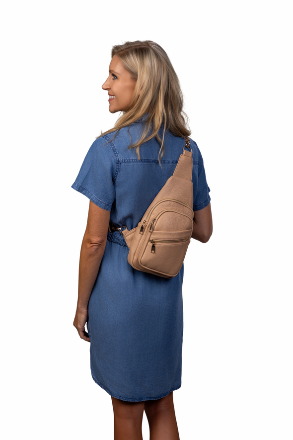 Reece Shoulder Sling Bag - Beige