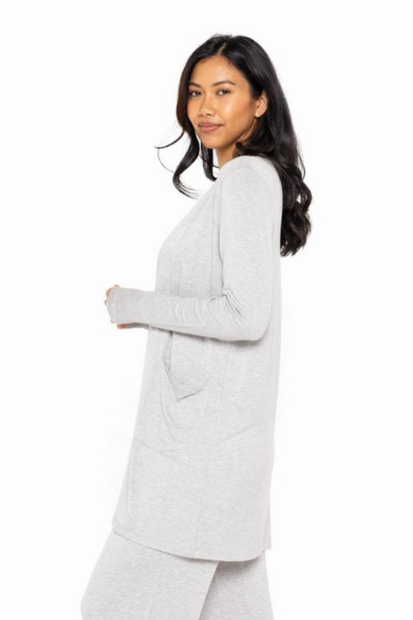 Lounge Terry Cardigan - Heather Gray