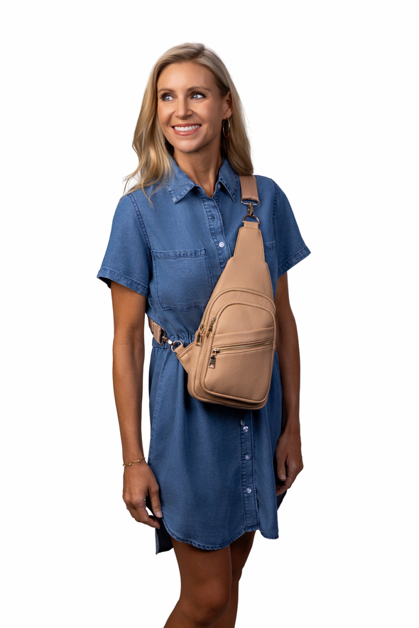 Reece Shoulder Sling Bag - Beige