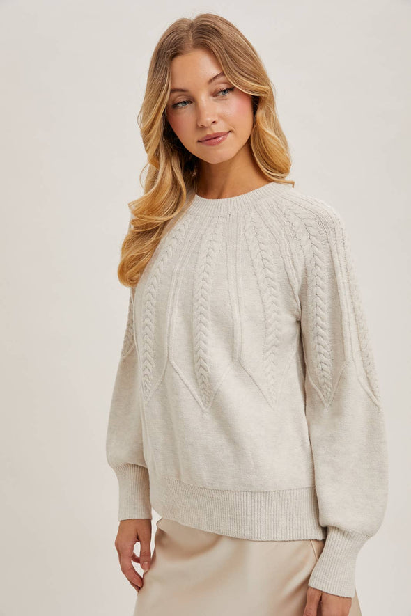 Cable Knit Sweater - Oatmeal