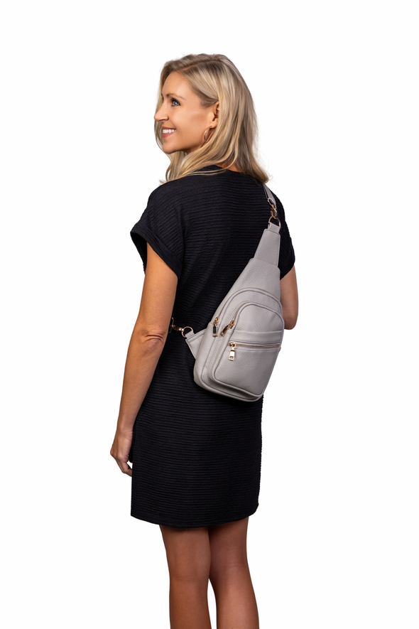 Reece Shoulder Sling Bag - Light Gray