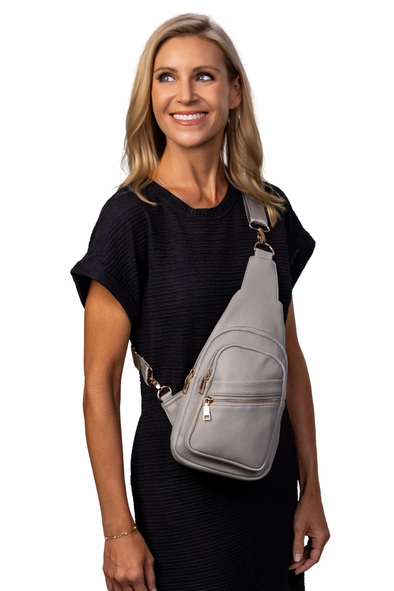 Reece Shoulder Sling Bag - Light Gray