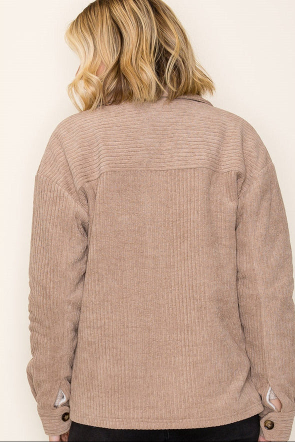 Corduroy Shirt Jacket - Light Brown