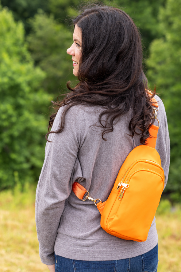Brooklyn Nylon Sling Bag - Orange