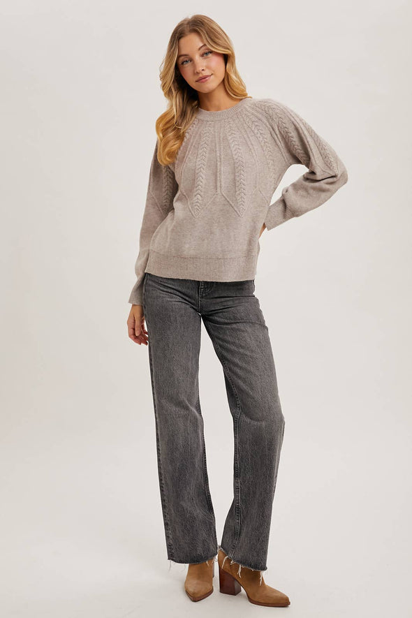Cable Knit Sweater - Oatmeal