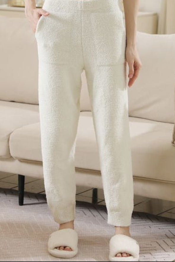 Microfiber Chenille Pants - Ivory