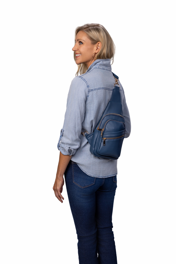 Reece Shoulder Sling Bag - Dark Blue