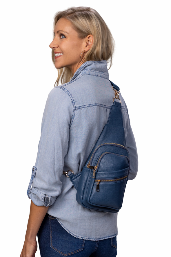 Reece Shoulder Sling Bag - Dark Blue