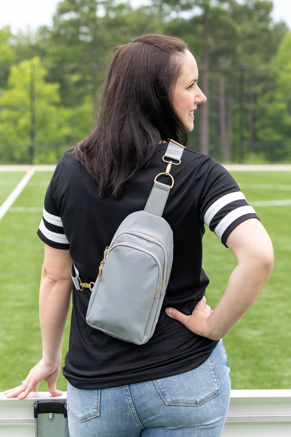 Brooklyn Nylon Sling Bag - Gray