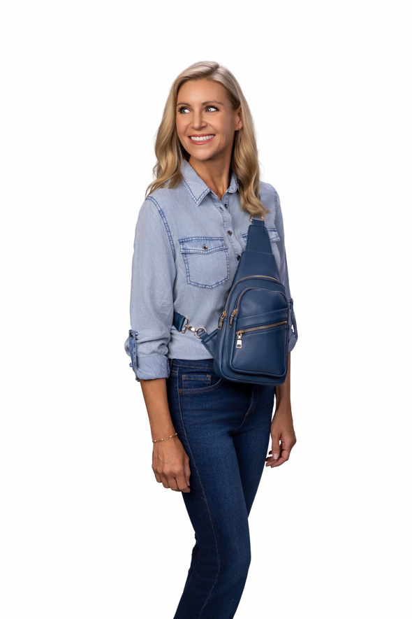 Reece Shoulder Sling Bag - Dark Blue