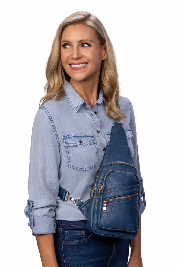 Reece Shoulder Sling Bag - Dark Blue