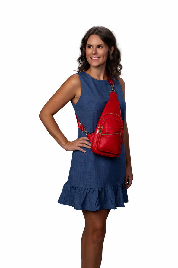 Reece Shoulder Sling Bag - Red