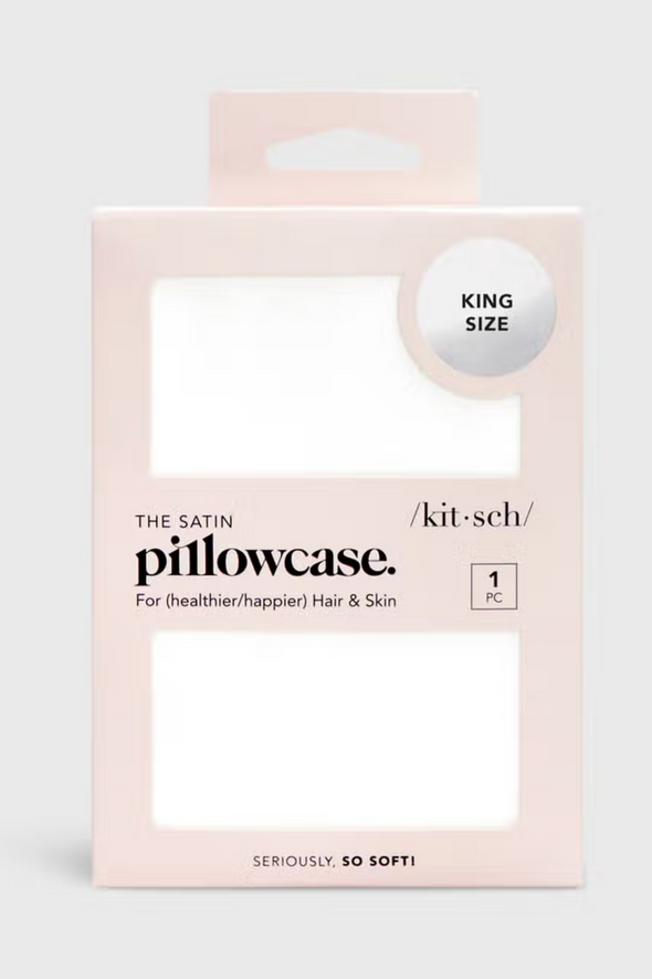 King Satin Pillowcase - White