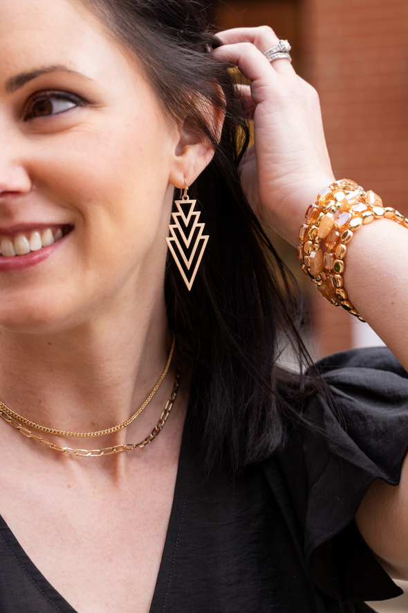 Triangle Earrings - Gold