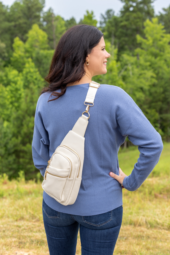 Leah Vegan Leather Sling Bag - Stone