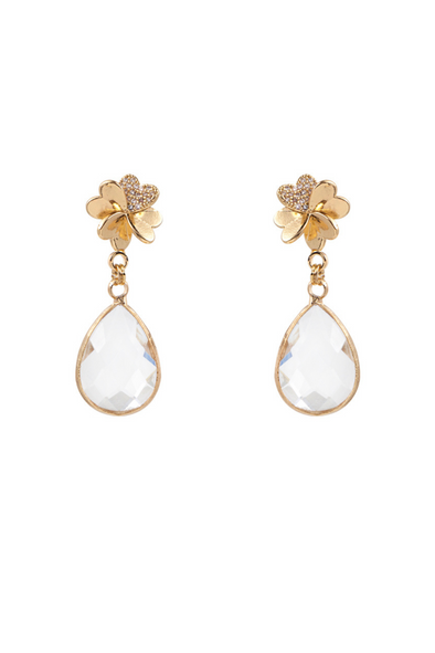 Gemstone Dangle Earrings - Clear